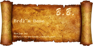 Brém Bese névjegykártya